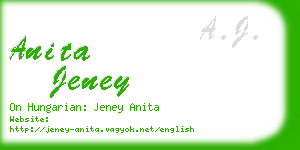 anita jeney business card